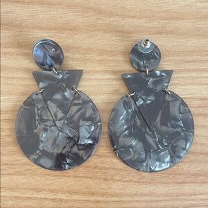H&M Gray Marbled Geometric Drop Earrings - Women Jewelry